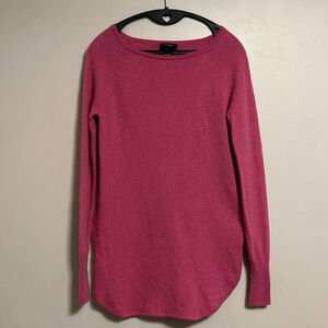 Halogen Fuchsia Wool Cashmere Blend‎ Long Line Round Hem Sweater Cozy Soft S